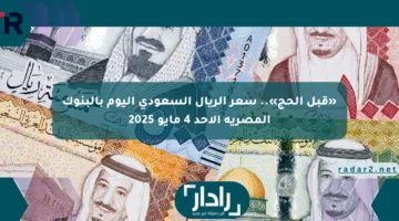 «قبل الحج».. سعر الريال السعودي اليوم بالبنوك المصرية الأحد 4 مايو 2025